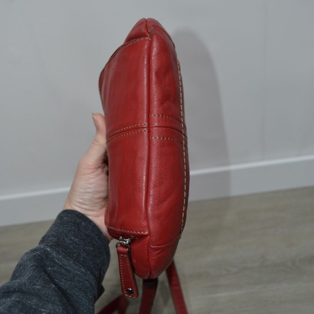 Tignanello Red Leather Crossbody Purse - Picture 6 of 15
